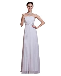 A-line Strapless Chiffon Pleated Natural   Waistline Evening Dress/Bridesmaid Dress/Prom Dress/Party Dress/Maxi Dress 