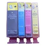 Chipped - 1 Set Compatible Ink Cartridges with chip for Canon Pixma iP3300 / iP 3300 Printer by GFS - 1x PGI-5BK Black, 1x CLI-8C Cyan, 1x CLI-8M Magenta, 1x CLI-8Y Yellow