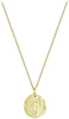 London Manori 14k Gold Vermeil 16" Initial Necklace, Letter T