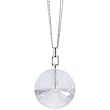 Genuine White Quartz Spinner Pendant with 18" Chain Necklace