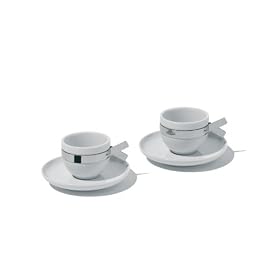 Alessi Babette Coffee Cups & Saucers, Set of  2 (MMI10SET)