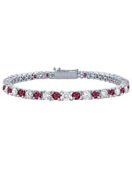 Ruby and Diamond Tennis Bracelet Platinum - 1.00 CT TGW