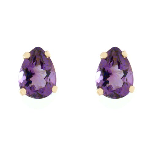 10k Yellow Gold Pear Shaped Amethyst Studs 10k Yellow Gold Pear Shaped Amethyst Studs