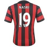 New Soccer Jersey 2012 Nasri # 19 Manchester City Away Football Shirt with EPL Patch Size M-42", Xl- 46"