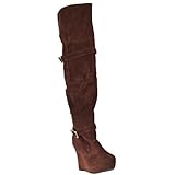 Riverberry Womens Charli Over-the-knee Platform Boots, Tobacco, Size 7.5