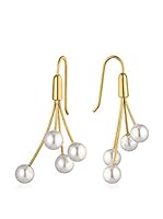 steel art Pendientes Auris 4 Pearls Dorado