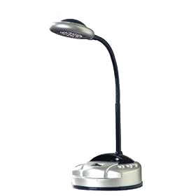 Normande Lighting LED Organizer Desk Lamp. 15" in Height with Silver and Black Painted Finish.