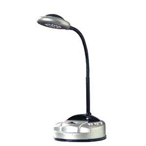 Normande Lighting LED Organizer Desk Lamp. 15 in Height with Silver and Black Painted... by 