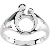14K White Gold Mother & Child Ring