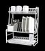 Kitchen & Housewares : White Plastic Coated Three Tier Dish Plate Drainer