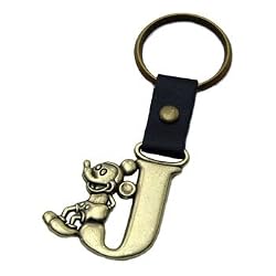 Mickey Mouse Letter J Brass Key Chain