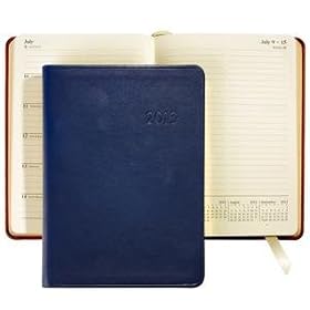 2013 Notebook Planner 7'' Navy-Blue Traditional Calfskin Leather by Graphic Image - 5x7