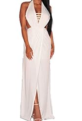 Spring Summer Winter Plunging Neck Sleeveless Polyester/Spandex Slit Evening Dress/Prom Dress 