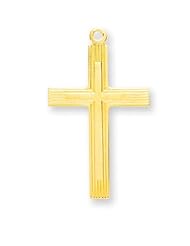 Cross Pendant, 14 Karat Gold Over Sterling Silver with Chain