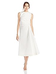 Faille/Silk Fitted Open-Back Draped  Dress