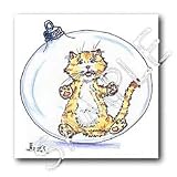 Rich Diesslins Cartoon Days of Christmas TCDC - Kevin Edler, Kitten in an Ornament - Iron on Heat Transfers