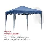 BLACKSPUR BB-GA301B Pop Up Gazebo - 2.5 x 2.5 m - Blue