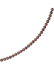 14K Yellow Gold 07" Oval Chocolate Pearl Bracelet With Fish Clasp