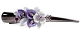 Purple Scarlett Flower Crystal Alligator Clip