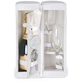 Picnic Time Harmony Honeymoon Debossed Leatherette Champagne Tote w/ Service For 2 (White)