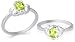 Pear Cut Peridot Ring Sterling Silver Size 8