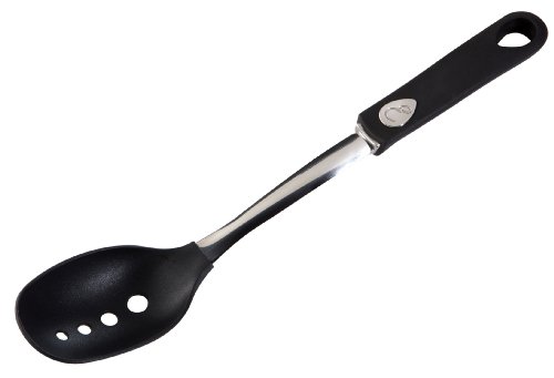 Emeril K0240664 Silicone Nylon Slotted Spoon Silicone Tools Cookware, Black