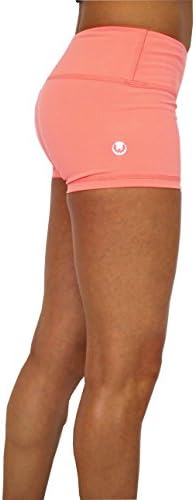 WOD Gear Clothing Wide Waistband Womens Booty Shorts (Large, Coral)