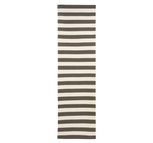 DwellStudio Draper Stripe Major Brown and Cream Rug, 2-1/2 by 9-Feet