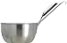Paderno World Cuisine stainless steel scooping bowl with slanted handle, 2 1/8 quarts