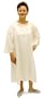 Duro-Med Long Sleeve White Flannel Gown with Tape Ties, White