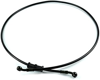 500mm-2000mm Braided Steel Hydraulic Reinforced Brake Clutch Oil Hose Line Brake Oil Pipe for Motorcycle Pit Dirt bike Motocross (1700mm, Black)
