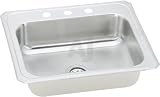 Elkay Celebrity Collection CR31221 31 Top Mount Single Bowl Stainless Steel Sink with 20-Gauge, 7 Bowl Depth, 3-1/2 Drain and Self-Rim: 1 Hole