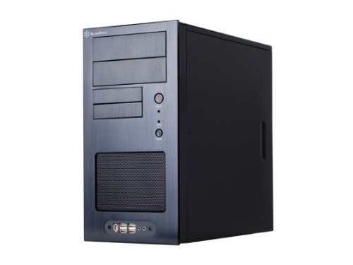 SilverStone Aluminum Front Panel/SECC Body MicroATX Mid Tower Computer Case TJ08B - Retail Black
