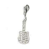 Charme: belle guitare avec de la zircone - en argent sterling 925
