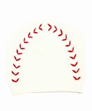Mud Pie Newborn Baby-Boys Baseball Knit Cap, White/Red, 0-12 Months