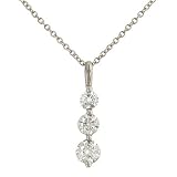 3 Round 2 prong Diamond Pendant on Cable Chain .76cttw