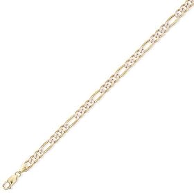 9ct Gold 3 + 1 Figaro Anklet- 9 Inch / 23cm