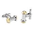 Stainless Steel Cufflinks With Gold Plated Accents
