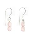 Anna Perrone Pink Double Bead Earrings Finished with .925 Sterling Silver