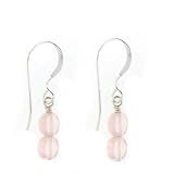 Anna Perrone Pink Double Bead Earrings Finished with .925 Sterling Silver