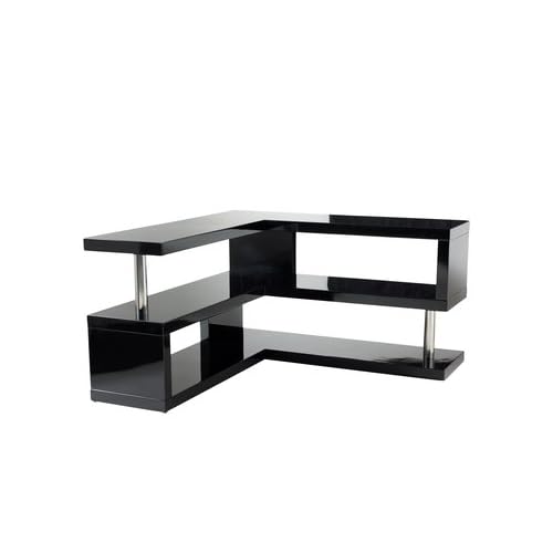 Contour gloss corner TV unit black