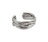 Toe Ring - Sterling Silver Fancy Design Irish Celtic Knot Weave Adjustable Toe Ring