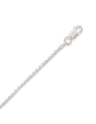 Sterling Silver 18 Inch Diamond Cut Rope Chain Necklace (1.3mm)