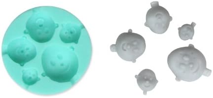 TANGCHU Fondant Silicone Cake Decorating Mold Face Shape Mold Size: 3.26inch; Unit Length: 0.59-1.57inch Green