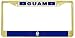 Guam Chamorro Flag Gold Tone Metal License Plate Frame Holder