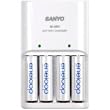 Sanyo eneloop Ladeger�t MQN04 mit 4 Stk. eneloop Batterien AA Mignon