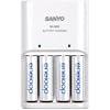 Sanyo eneloop Ladeger�t MQN04 mit 4 Stk. eneloop Batterien AA Mignon