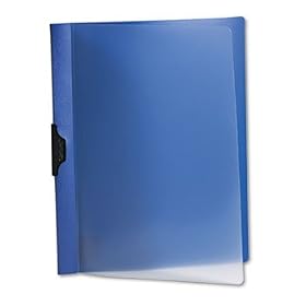 Oxford 52102 - Polypropylene No-Punch Report Cover, Letter, Holds 50 Pages, Clear/Dark Blue-ESS52102