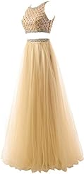 Satin/Tulle Beaded Sequined Evening Dress 