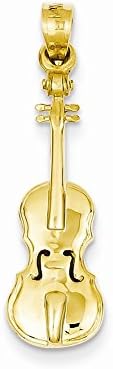 14k Yellow Gold Violin Charm